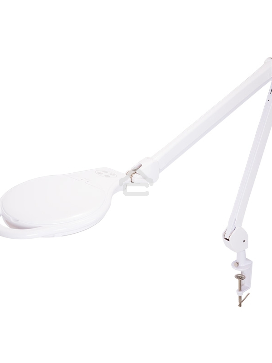 Лупа на струбцине Rexant, круглая, 5D, с подсветкой 96 LED, теплый и холодный свет, белая