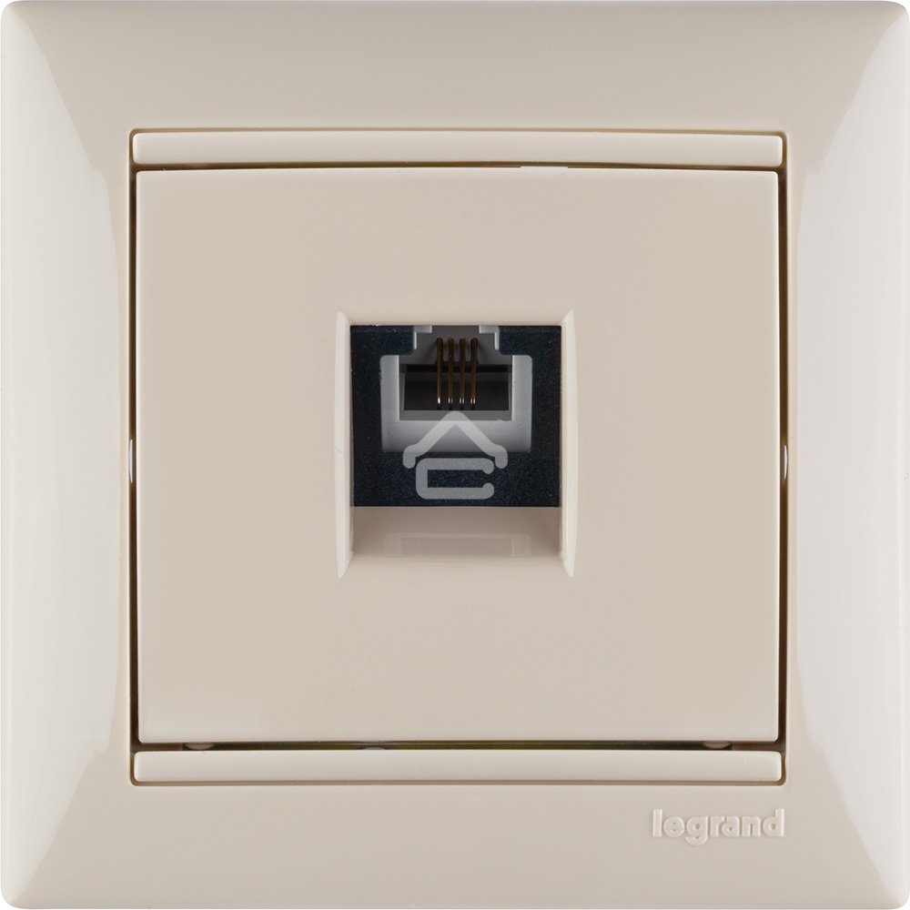 Розетка телефонная Valena RJ11 4 контакта 1 коннектор (слоновая кость) Legrand 774338