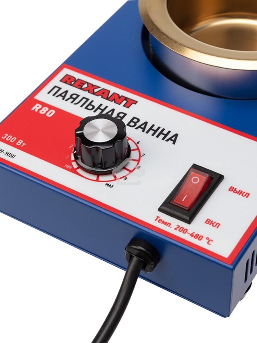 Паяльная ванна Rexant, модель R80, 300 Вт, ø 80 мм, 200-480 °C