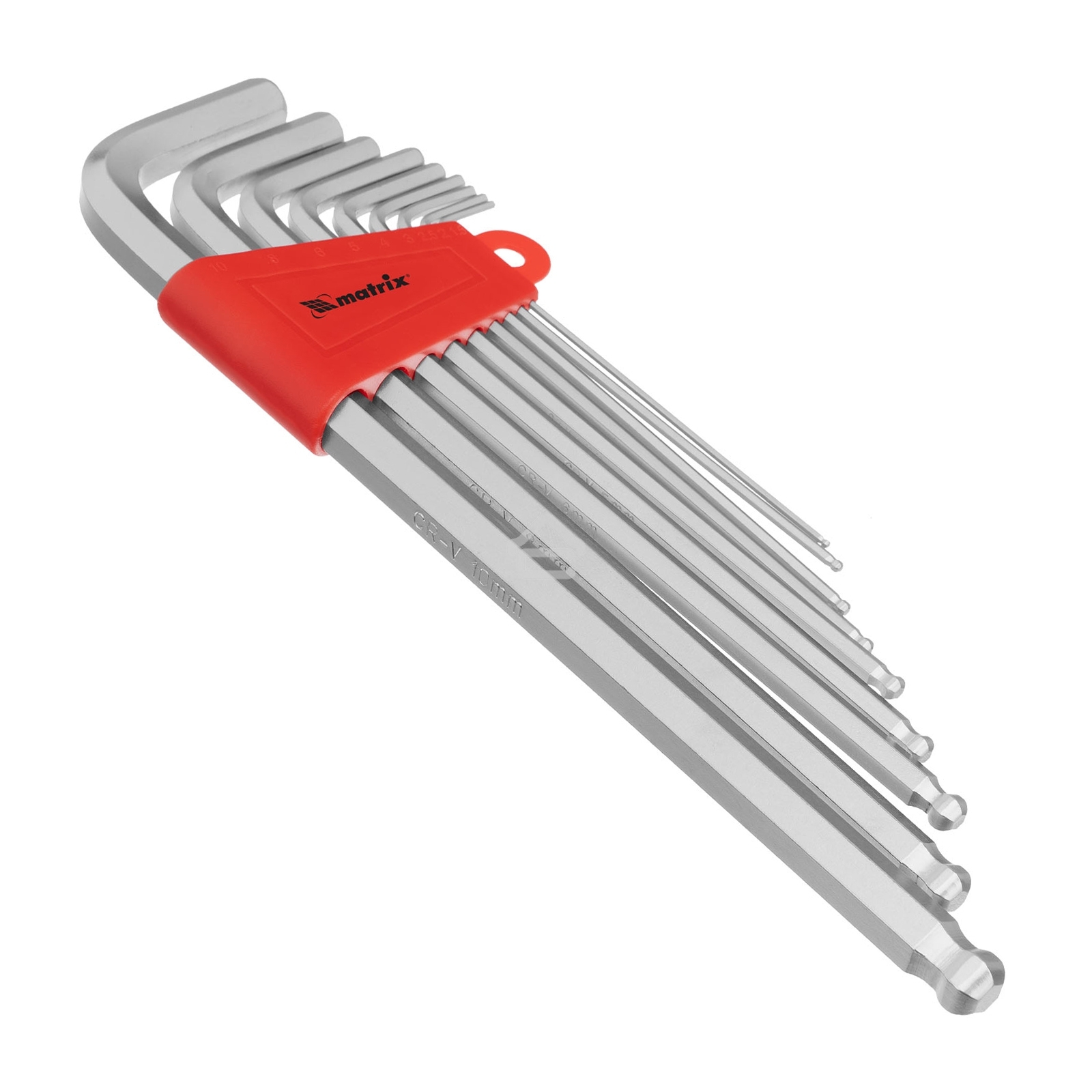 Набор имбусовых ключей Matrix HEX 9 шт экстра-длинный с шаром