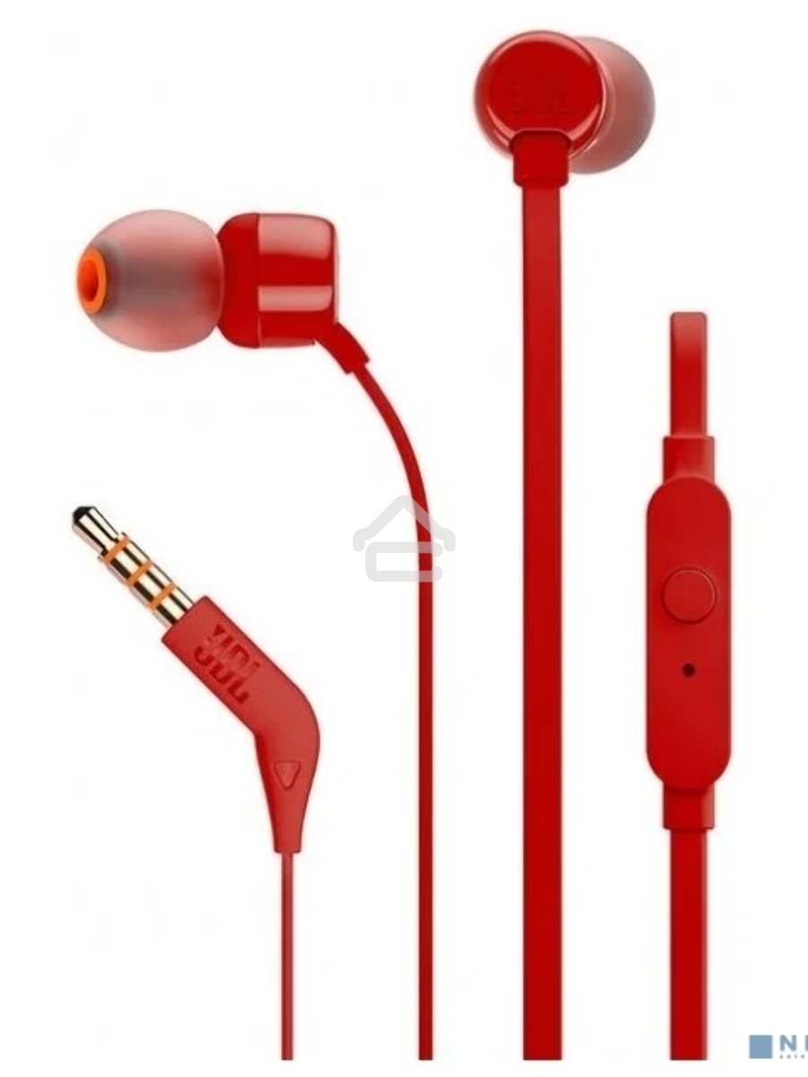 Наушники-гарнитура JBL T110 красный
