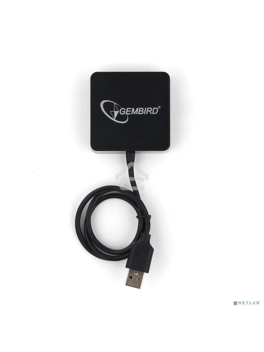 Концентратор USB 2.0 Gembird UHB-242, 4 порта, блистер, черный