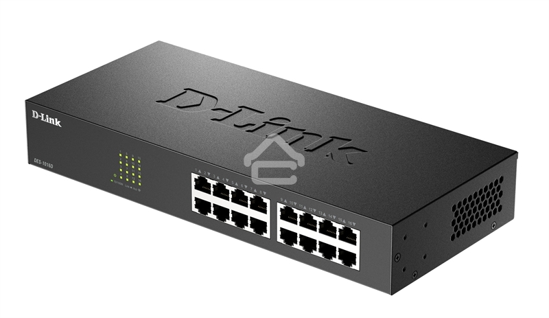 Неуправляемый коммутатор D-Link DES-1016D/I1A с 16 портами 10/100Base-TX