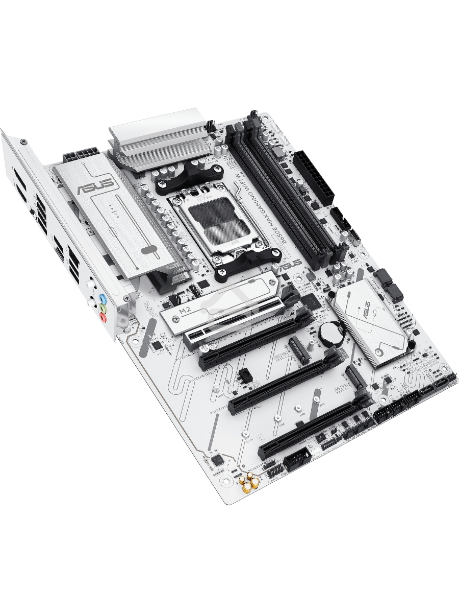 Материнская плата ASUS B650E MAX GAMING WIFI W, AM5, AMD B650, 4xDDR5, 4xSATA, 3xM.2, 1xPCIe 5.0 x16, 1xPCIe 4.0 x4, 2xPCIe 3.0 x1, 1xDP, 1xHDMI, 1x2.5Gb LAN, Wi-Fi 6E, Bluetooth 5.3, 1xUSB-C 10Gbps, 3xUSB-A 10Gbps, 2xUSB-A 5Gbps, 2xUSB-A 2.0, 3x3.5 мм, 7