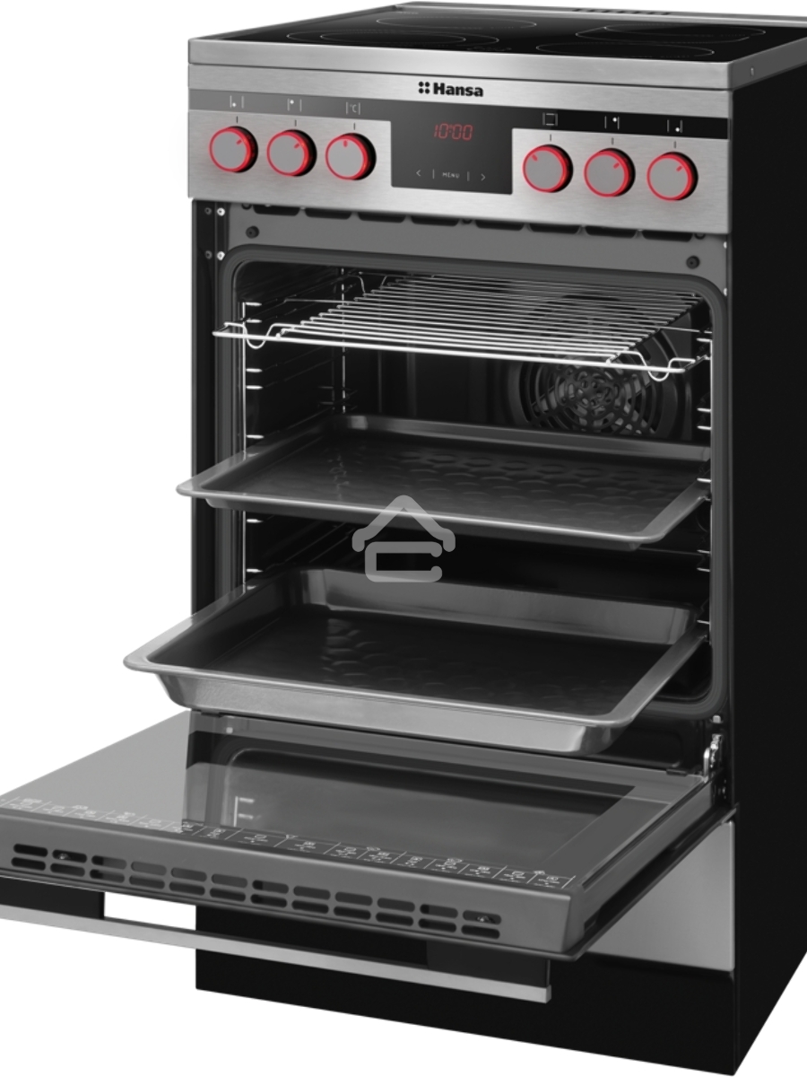 Плита электрическая Hansa FCCX58225 серебристый, конфорок 4 шт, духовка 65 л, 50 см x 85 см x 60 см
