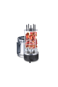 Электрошашлычница Centek CT-1460 1000Вт, Керам нагр, Рецепты, 5 шамп (310мм), вращ 12раз/мин+ колба!
