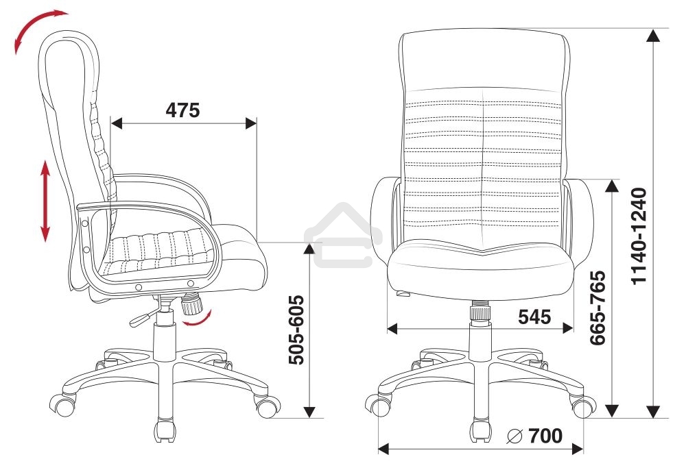 Кресло руководителя Бюрократ KB-10LITE/BLACK черный, искусственная кожа
