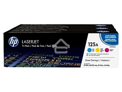 Картридж лазерный комплект HP CF373AM голубой/пурпурный/желтый для CLJ CP1215/1515 3 х 1400 стр.
