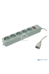 Сетевой фильтр PC Pet AP01006-E-GR 1.8м (5 розеток) серый