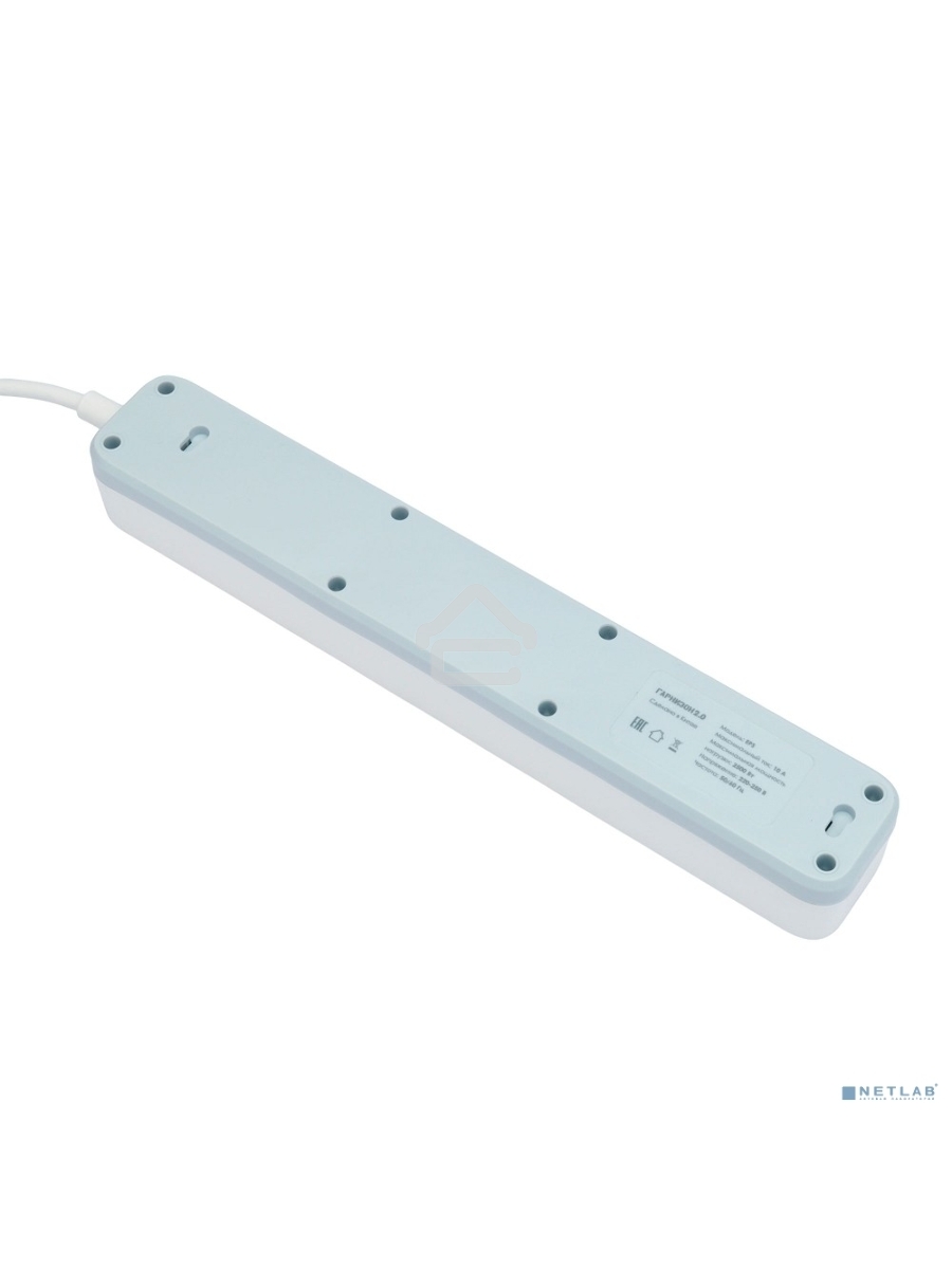 Сетевой фильтр Гарнизон 2.0 Мультипорт EPS-4-U3-W-2, 4 р, 10А, 3xUSB, 2м, ур.защиты 2+, белый, пакет