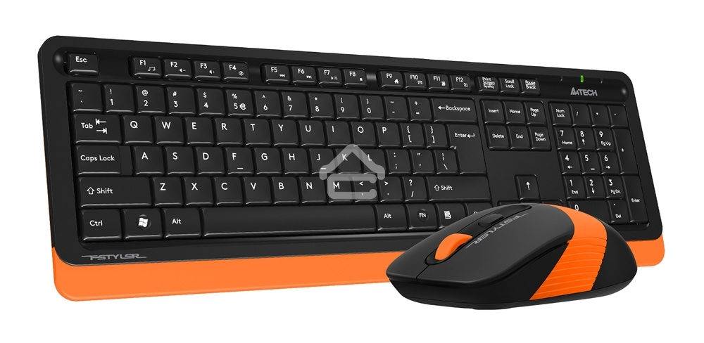 Клавиатура + мышь A4Tech Fstyler FG1010 клав:черный/оранжевый мышь:черный/оранжевый USB беспроводная Multimedia