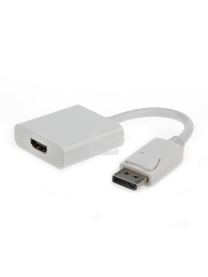 Переходник DisplayPort ->; HDMI Cablexpert A-DPM-HDMIF-002-W 20M/19F, белый, пакет (078733)