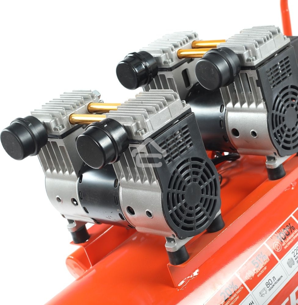 Компрессор Patriot поршневой безмасляный WO 80-360, 360 л/мин, 8 бар, 2200 Вт, 80 л, быстросъем и 