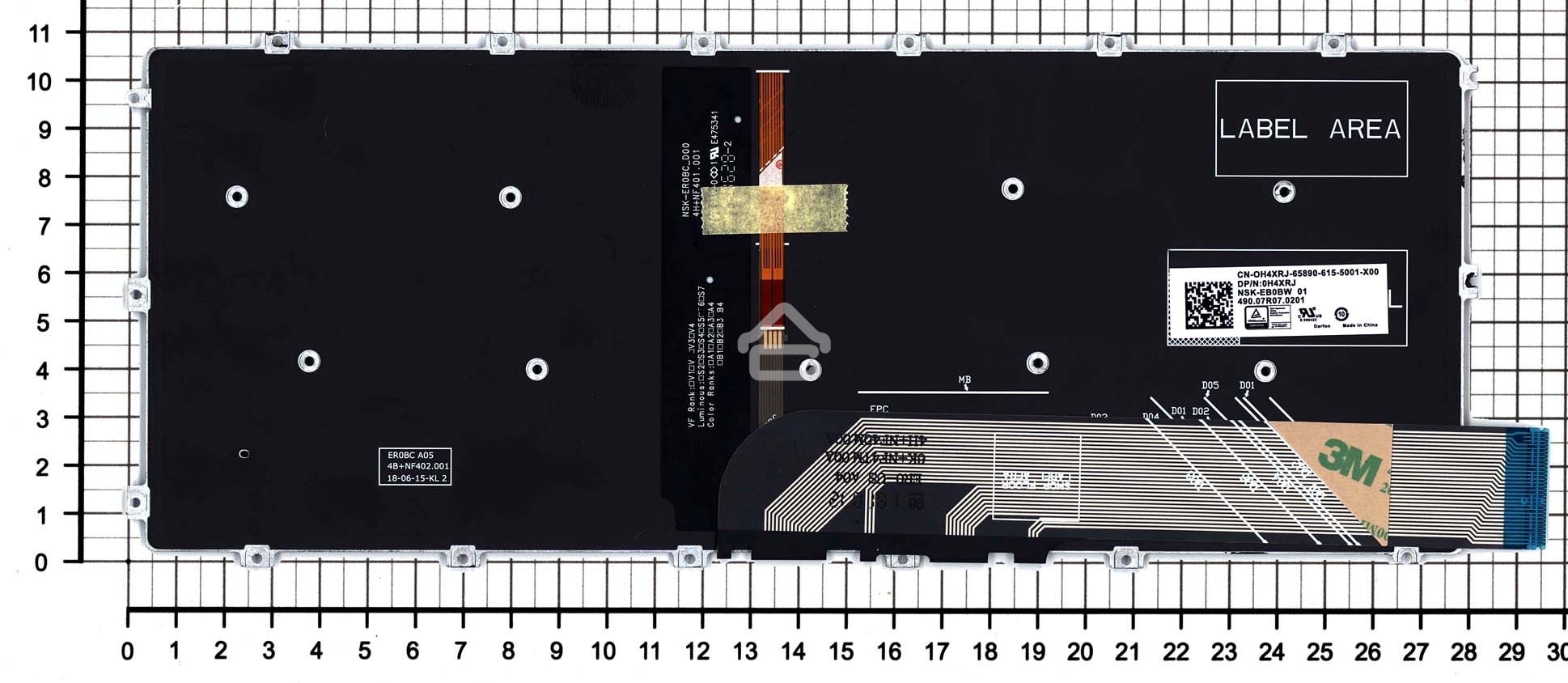 Клавиатура для ноутбука Dell Inspiron 14 5480 5481 5482 5485 5488 черная подсветка маленький энтер