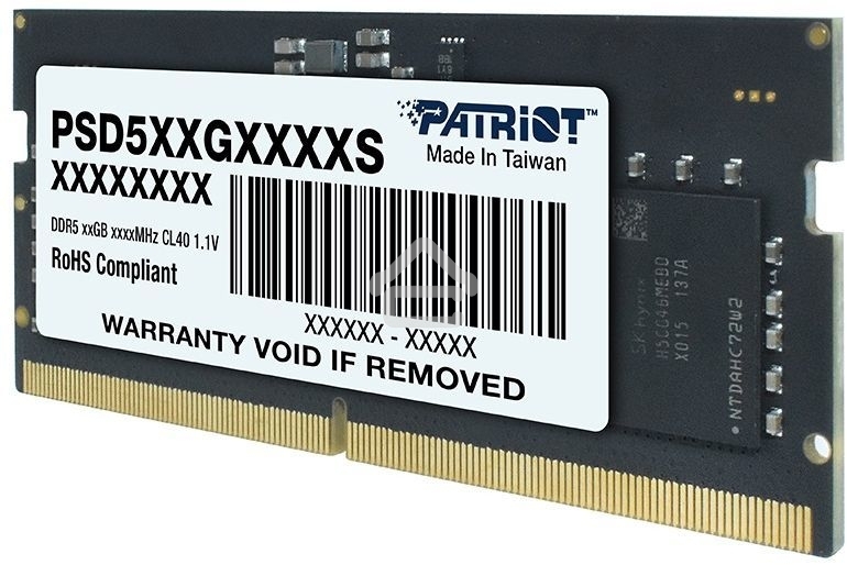 Оперативная память Patriot, DDR5, 16GB (1x16 GB), 4800 MHz, CL40, SO-DIMM
