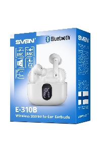 Беспроводные внутриканальные наушники с микрофоном Sven E-310B, белый (Bluetooth, TWS, ANC, ENC, APP)