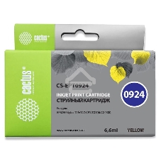 Картридж струйный Cactus CS-EPT0924 (T0924) желтый (6,6 мл) для Epson Stylus C91/CX4300/T26/T27/TX106/TX109