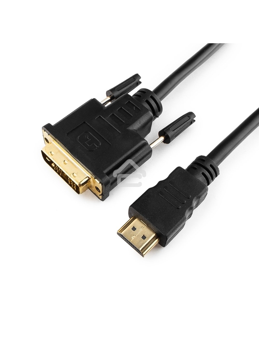 Кабель HDMI-DVI Cablexpert CC-HDMI-DVI-0.5M, 19M/19M, single link, медь, позол.разъемы, экран, 0.5м, черный, пакет