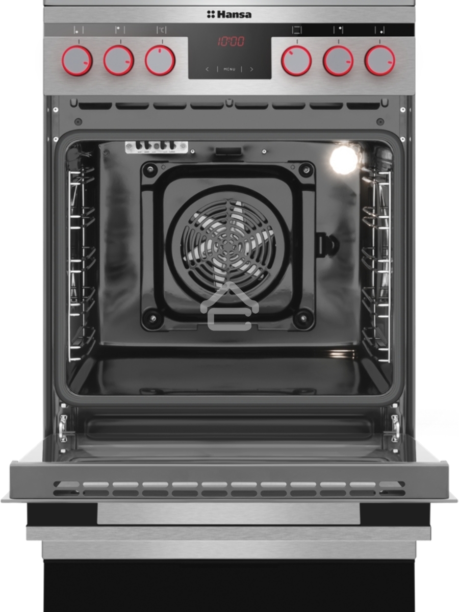 Плита электрическая Hansa FCCX58225 серебристый, конфорок 4 шт, духовка 65 л, 50 см x 85 см x 60 см