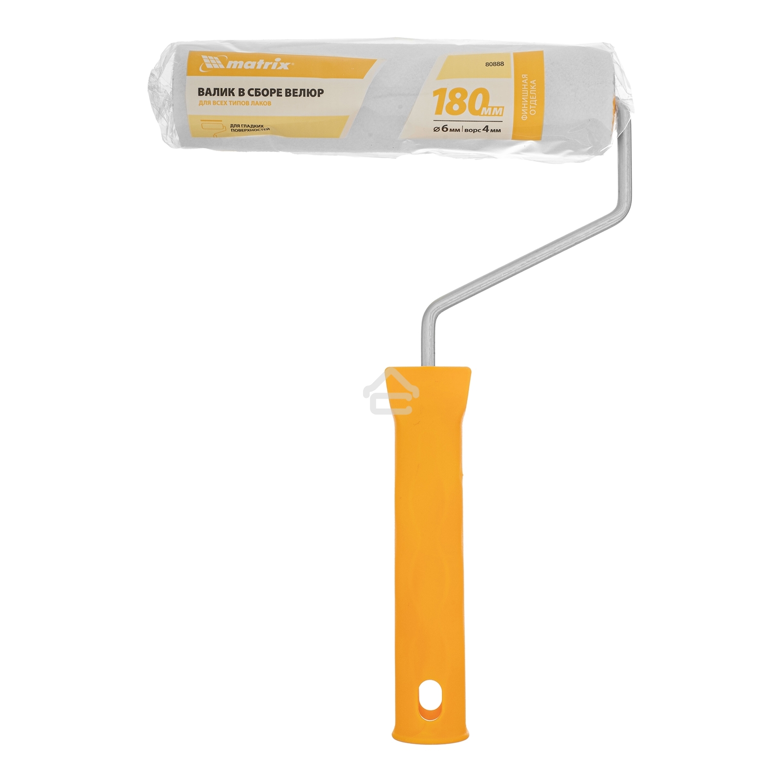 Валик в сборе Matrix ВЕЛЮР, 180 мм, ворс 4 мм, D 36 мм, D ручки 6 мм