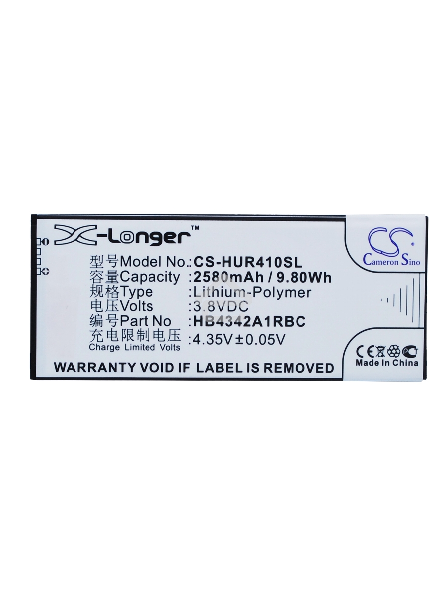 Аккумулятор CameronSino CS-HUR410SL HB4342A1RBC для Huawei Ascend Y5 2, Honor 53.8V / 2580mAh / 9.80Wh