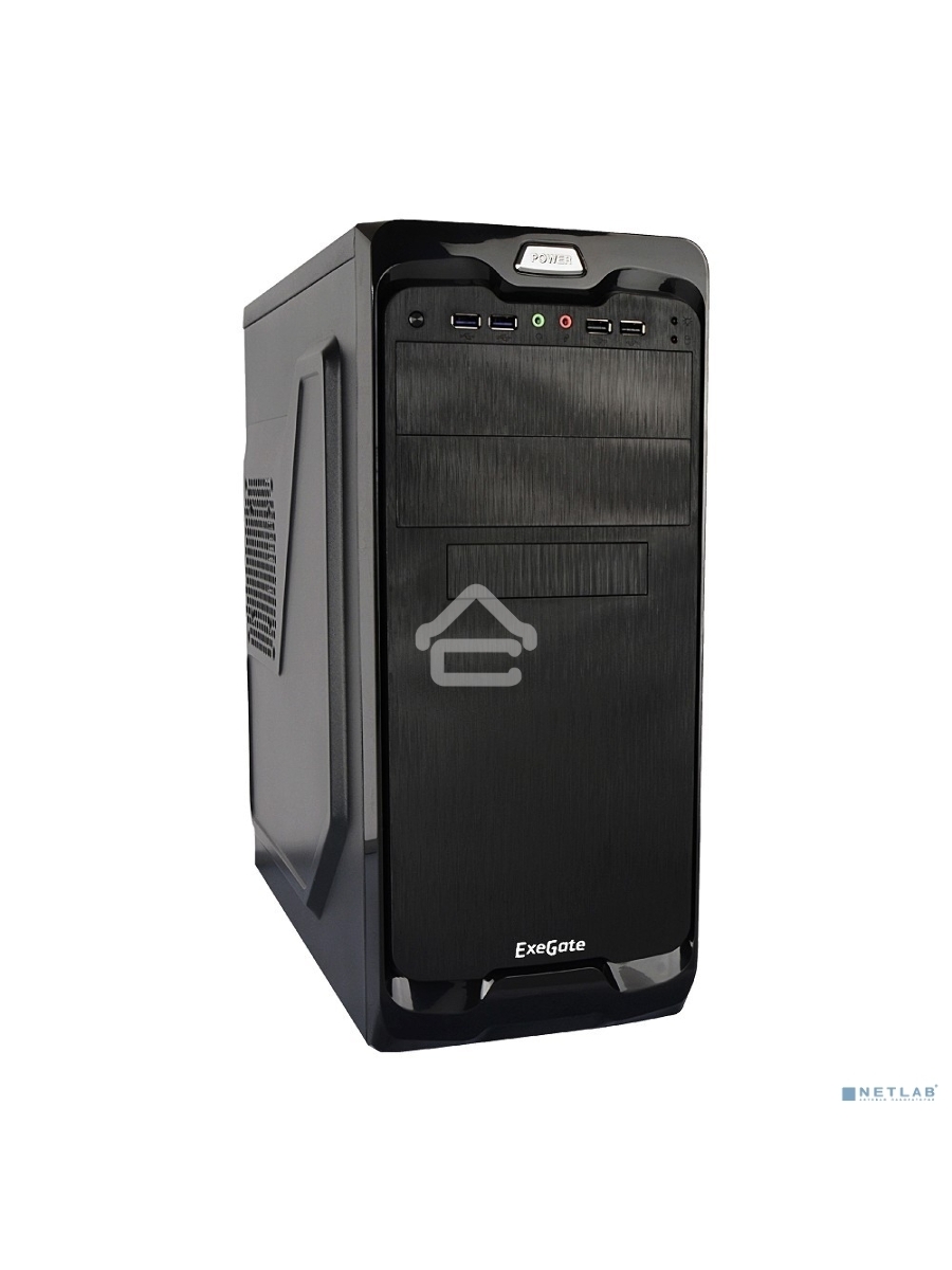 Компьютерный корпус Miditower Exegate UN-604 Black, ATX, <без БП> 2*USB+2*USB3.0, Audio