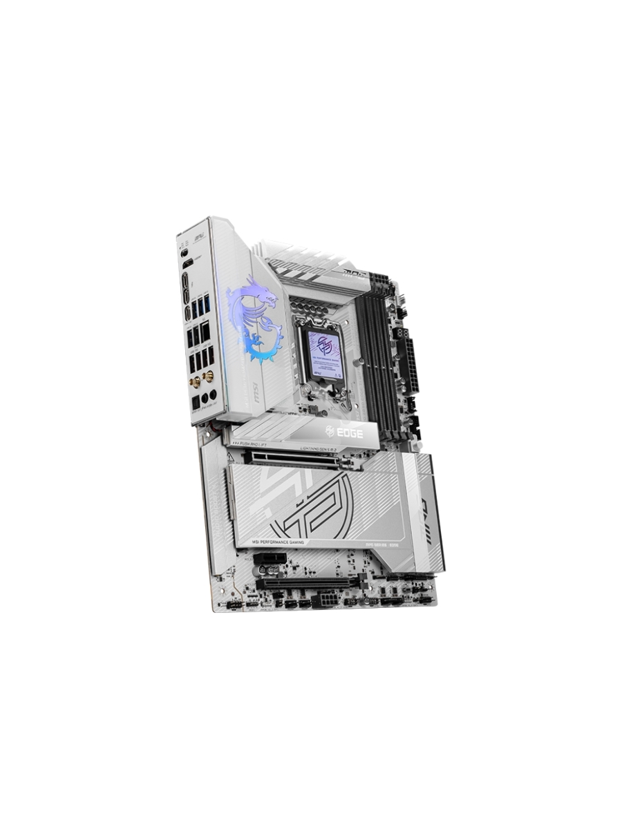 Материнская плата MSI MPG Z890 EDGE TI WIFI, LGA 1851, Intel Z890, 4xDDR5, 4xSATA, 5xM.2, 1xPCIe 5.0 x16, 1xPCIe 4.0 x4, 1xPCIe x1, 1xHDMI, 1x5Gb LAN, 1xUSB-A 2.0, 4xUSB-A 3.2 Gen 1, 4xUSB-A 3.2 Gen 2, 1xUSB-C 3.2 Gen 2, 2xUSB-C TB4, 2x3.5 мм, 7.1, ATX