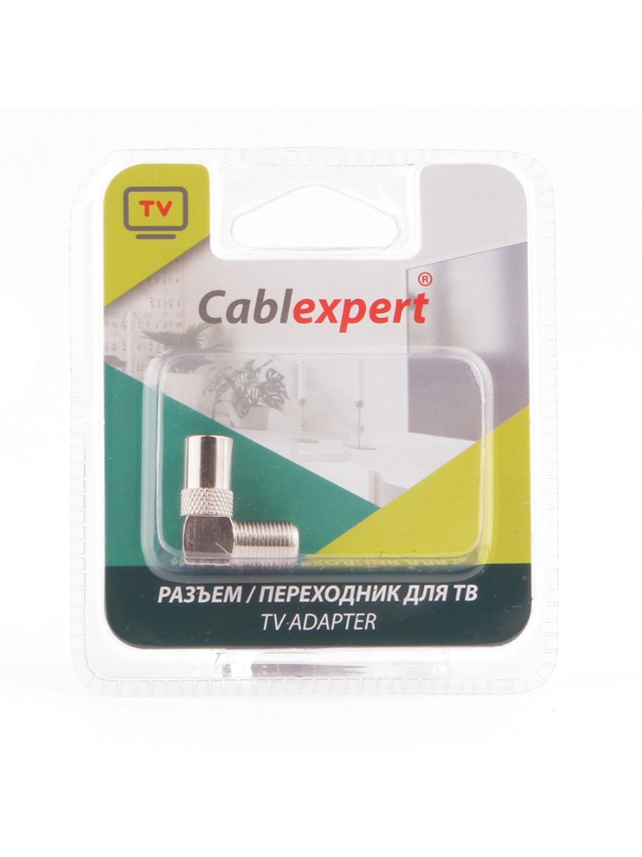 Переходник Cablexpert APL-FTVM-02, F (мама) / TV (папа), 90 градусов, блистер