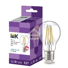 Лампа cветодиодная LED A60 шар прозр. Iek LLF-A60-11-230-40-E27-CL 11Вт 230В 4000К E27 серия 360°