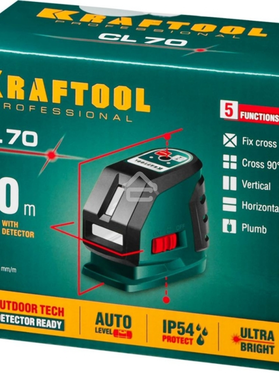 Уровни лазерные KRAFTOOL 34660  линейный ''cl-70'' 20м / 70м детектор
