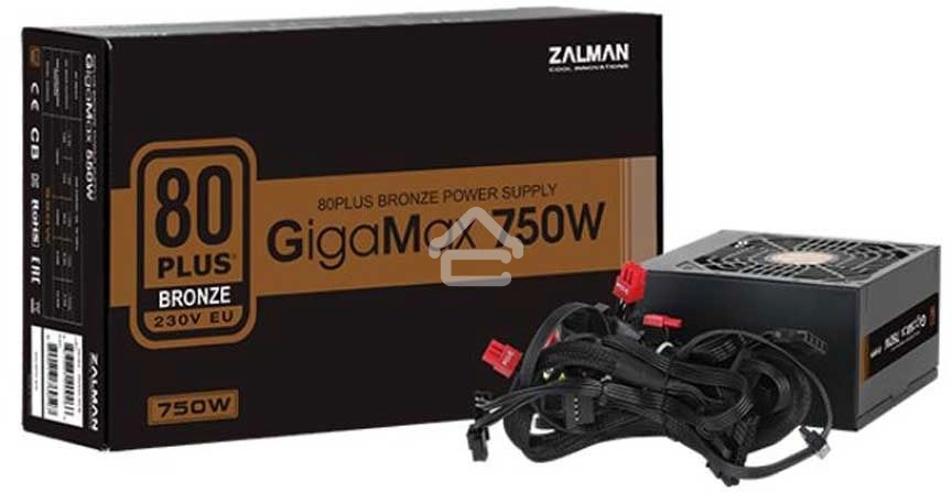 Блок питания Zalman ZM750-GVII, 750Вт, 80 PLUS Bronze, 120мм, черный