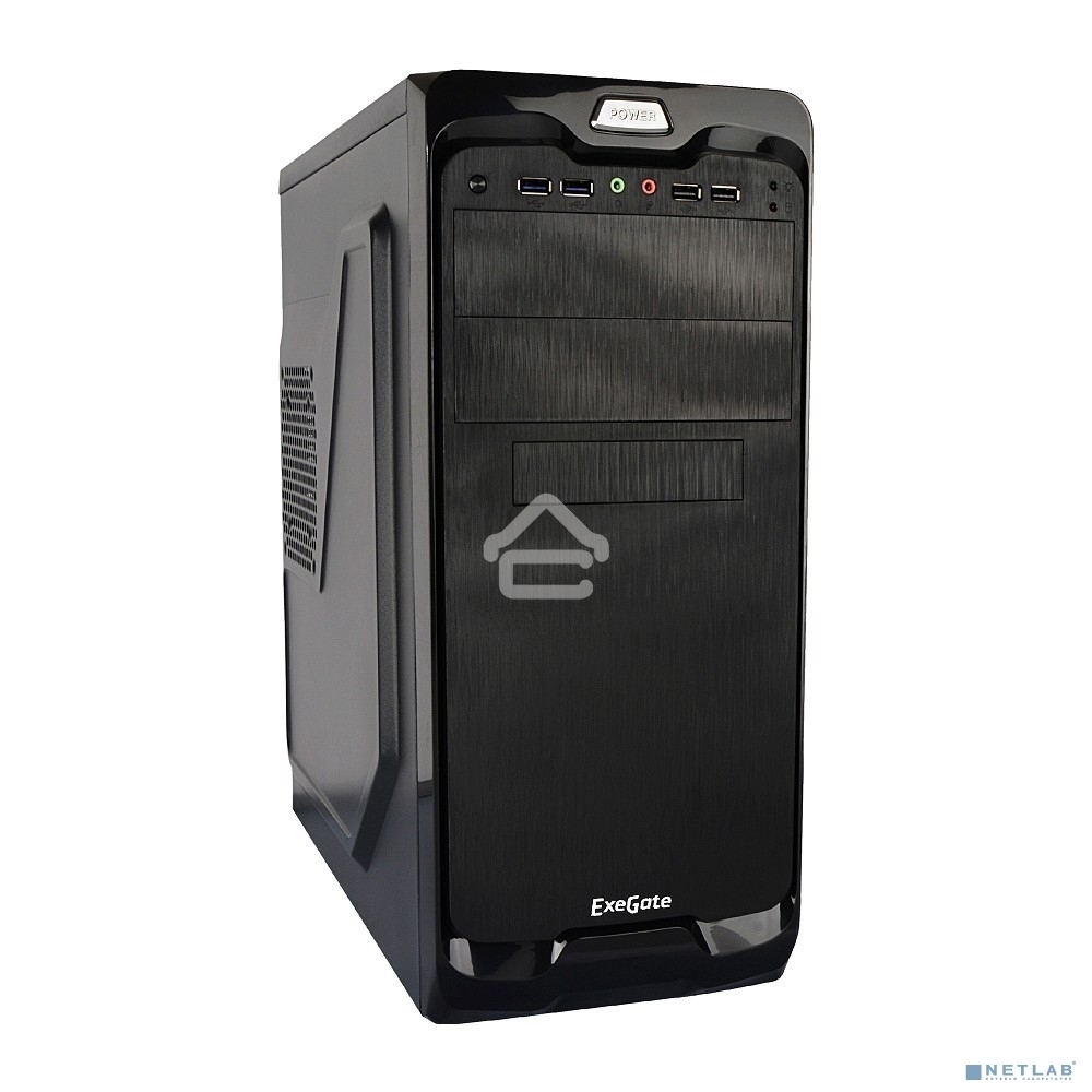 Компьютерный корпус Miditower Exegate UN-604 Black, ATX, <UN450, 120mm> 2*USB+2*USB3.0, Audio