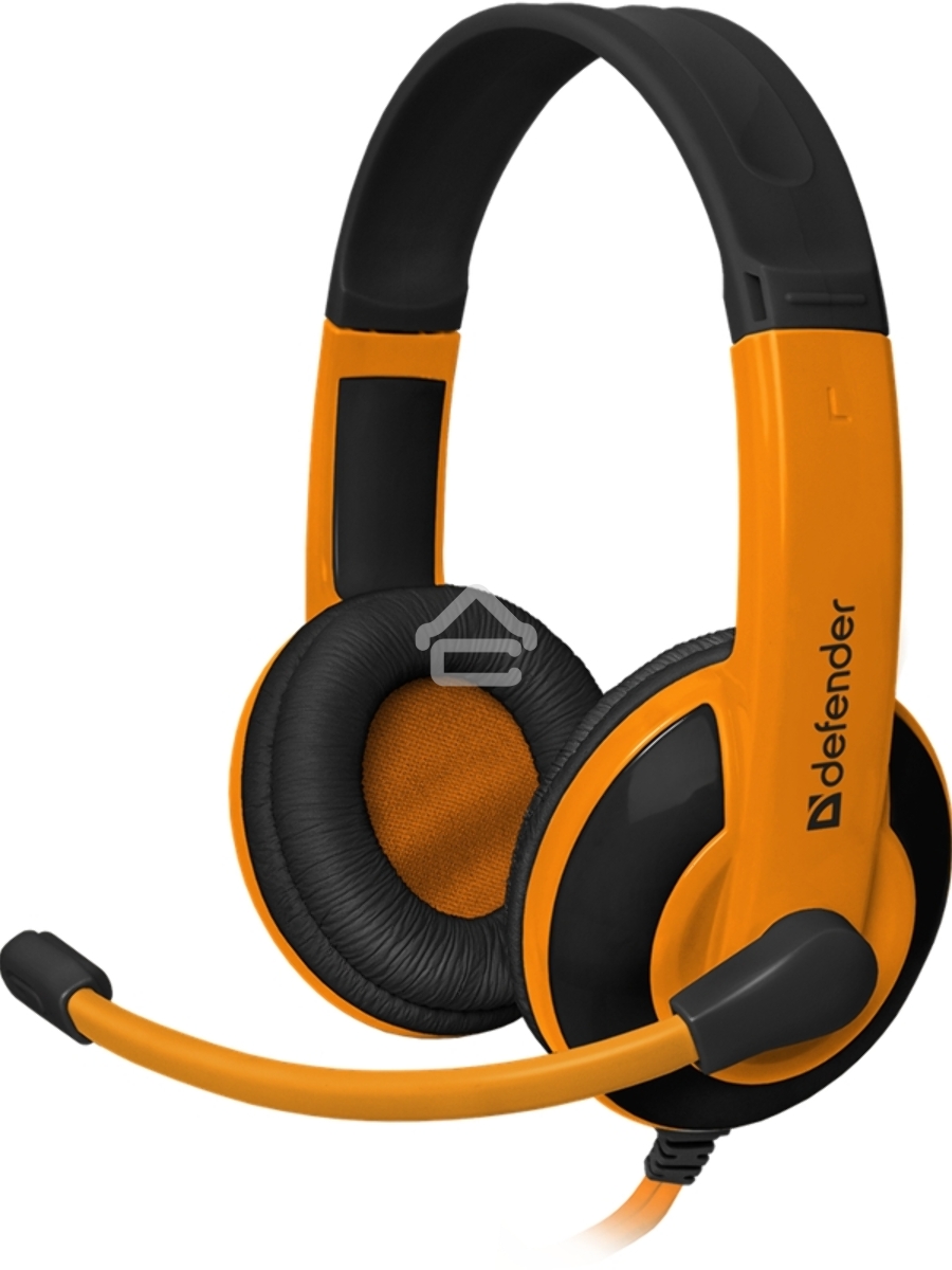 Наушники Defender Warhead G-120 черный/оранжевый кабель 2 м