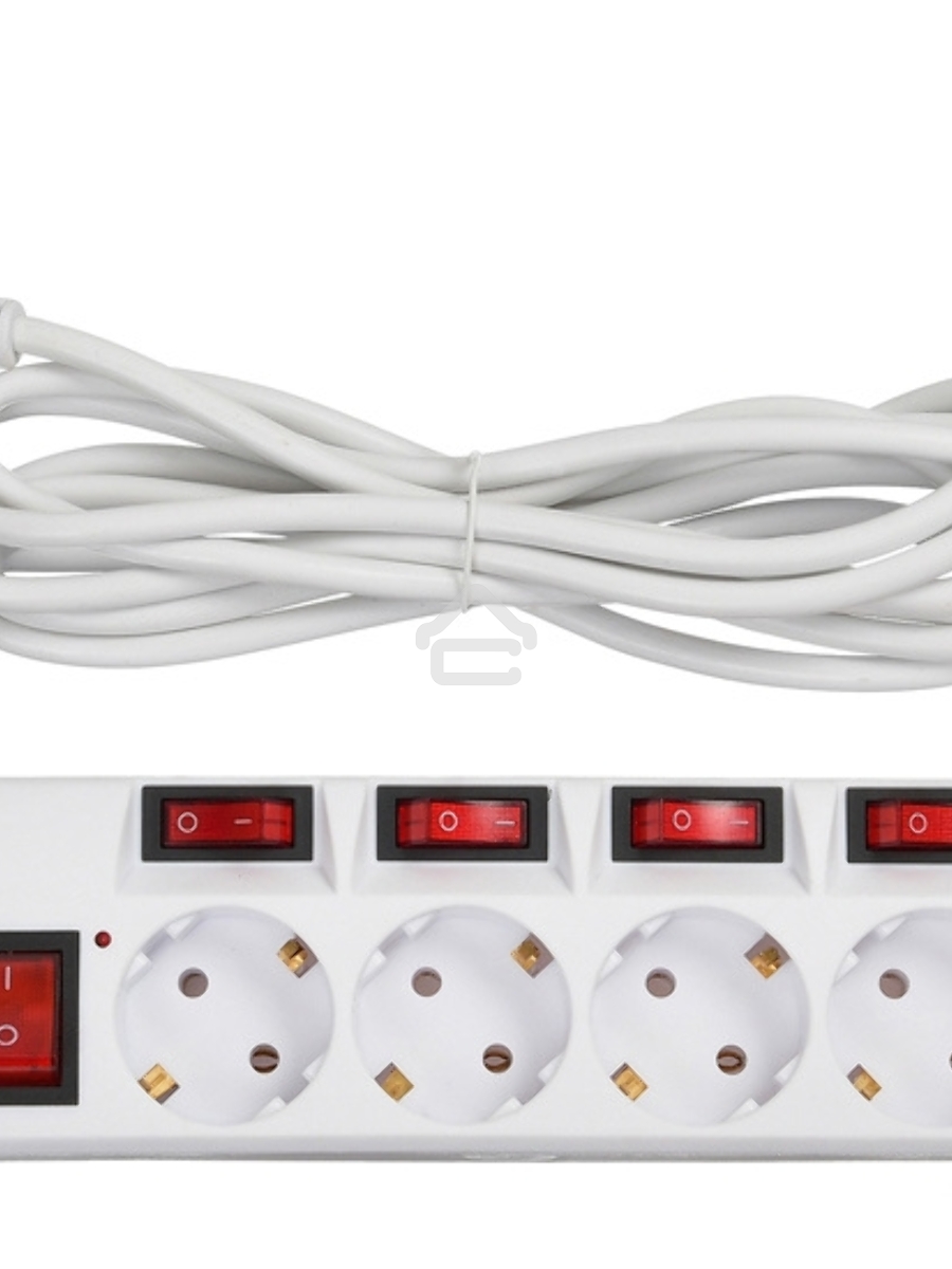 Сетевой фильтр Buro 500SH-3-SW-W 3м (5 розеток) белый (коробка)