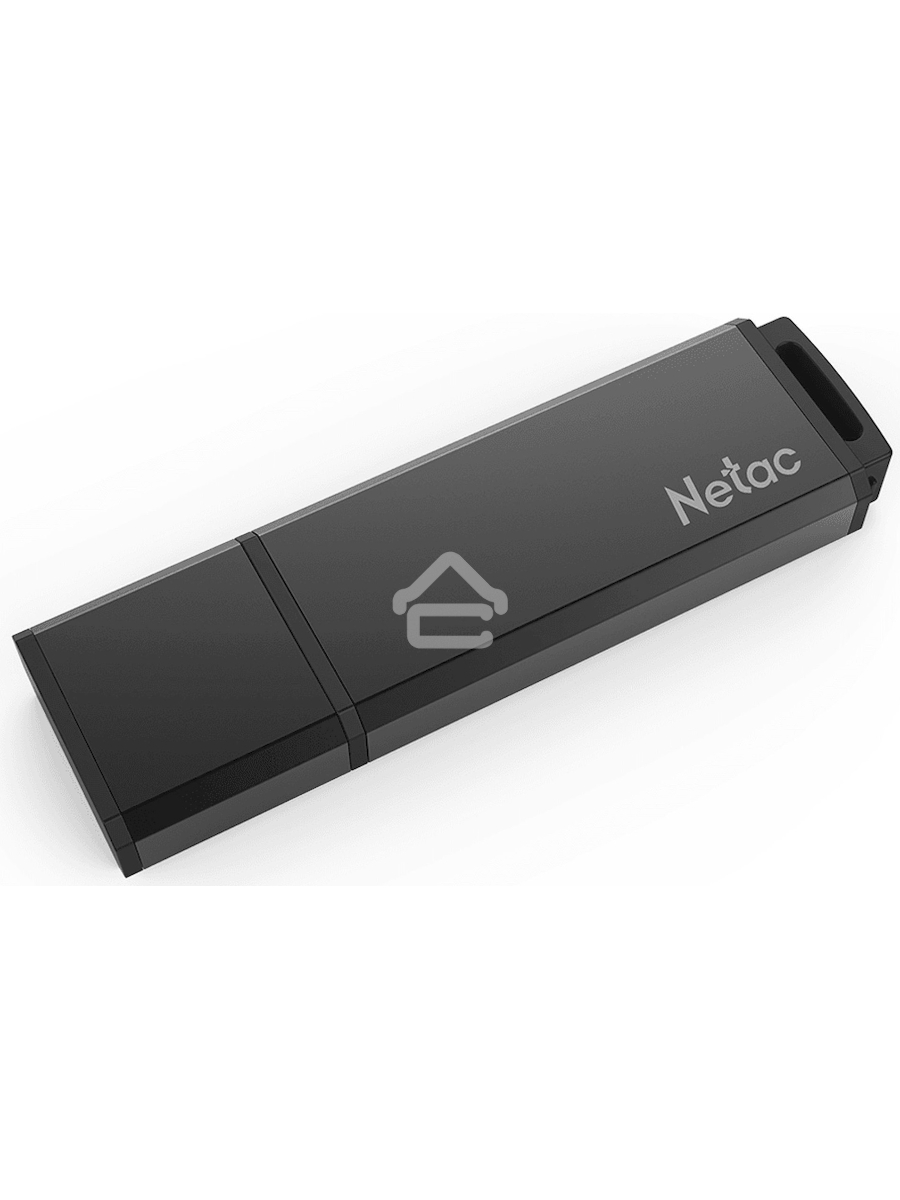 Флеш диск Netac U351 64Gb <NT03U351N-064G-20BK>, USB2.0, с колпачком, металлическая чёрная