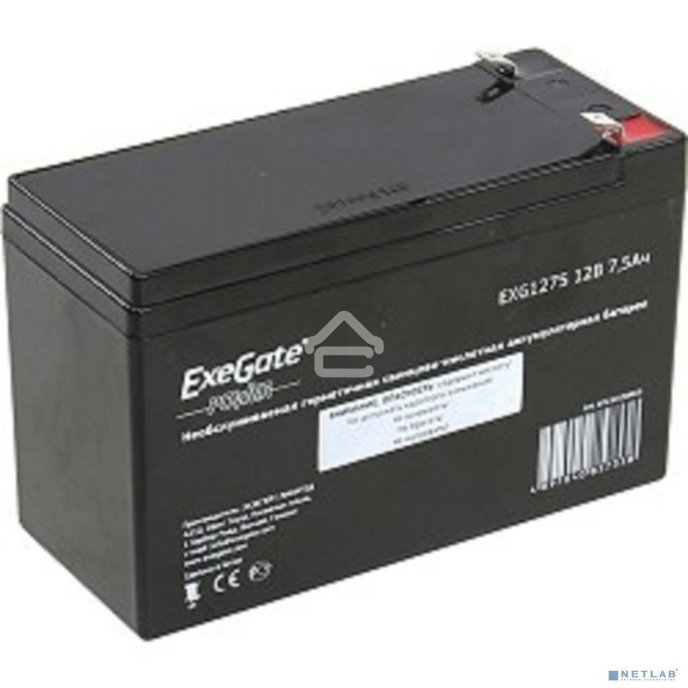 Батарея ExeGate EP234538RUS GP 12075/EXG1275 (12V 7.5Ah) клеммы F2