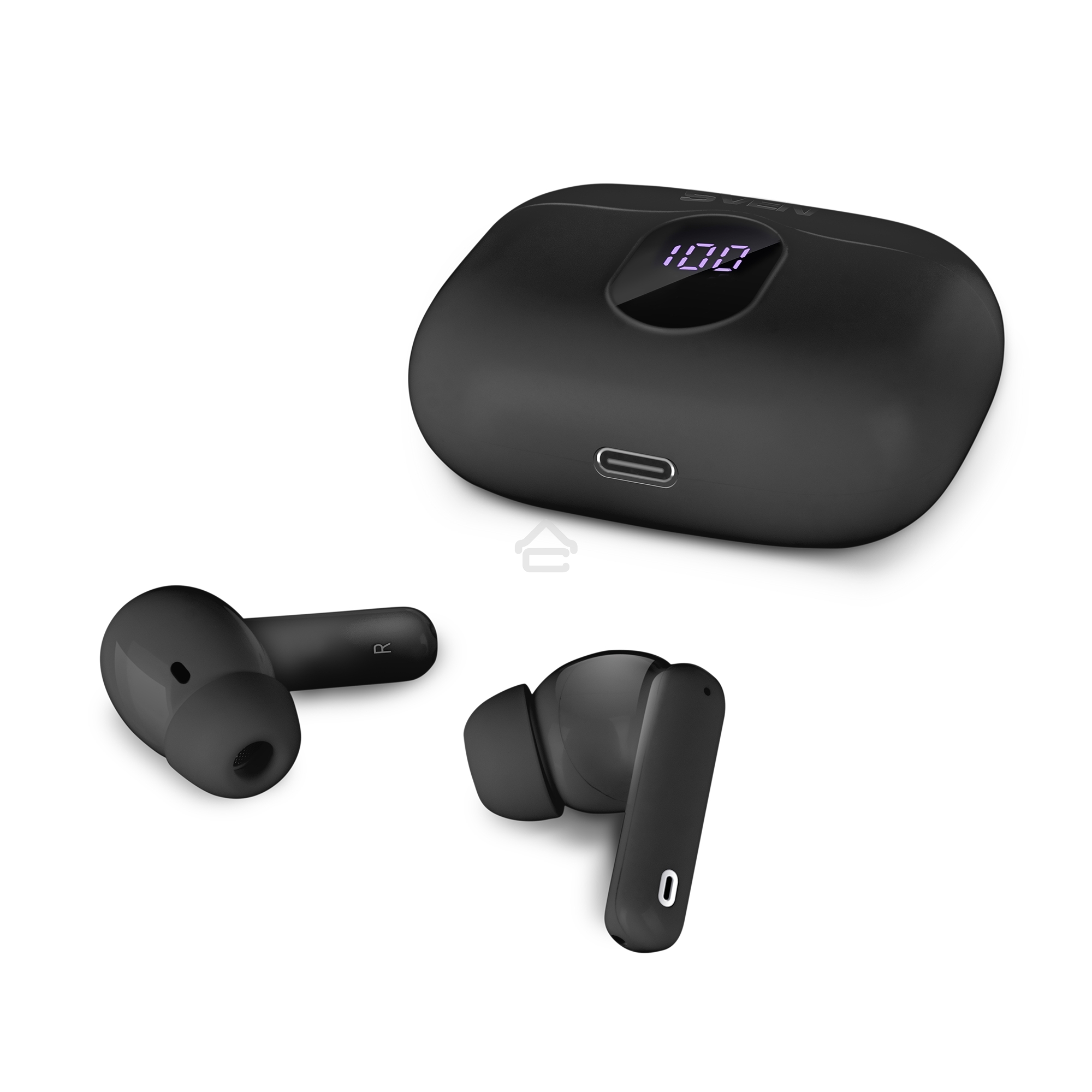 Беспроводные внутриканальные наушники с микрофоном Sven E-315B, черный (Bluetooth, TWS, ANC, ENC, APP)