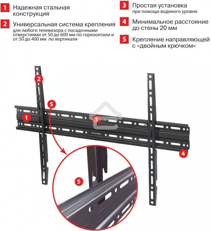 Кронштейн Arm media PLASMA-1 new черный, 32