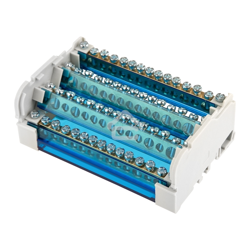 Шина на DIN-рейку в корпусе (кросс-модуль) Rexant 4х15