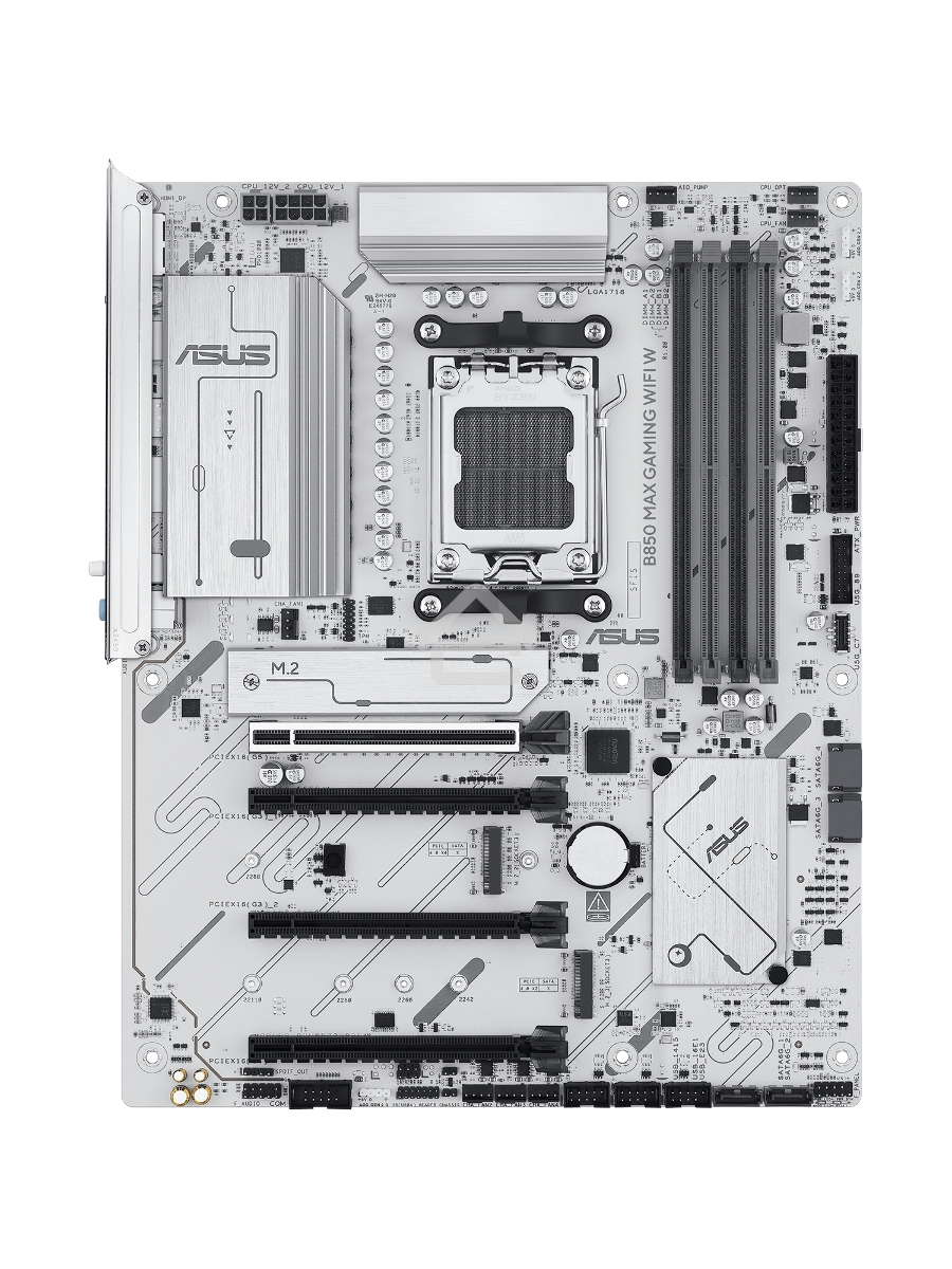 Материнская плата ASUS B850 MAX GAMING WIFI W, AM5, AMD B850, 4xDDR5, 4xSATA, 3xM.2, 1xPCIe 5.0 x16, 1xPCIe 4.0 x4, 2xPCIe 3.0 x1, 1xDisplayPort, 1xHDMI, 1x2.5Gb LAN, Wi-Fi 6E, Bluetooth 5.3, 1xUSB-C 10Gbps, 3xUSB-A 10Gbps, 2xUSB-A 5Gbps, 2xUSB-A 2.0, 3x3