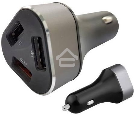 Автомобильное зарядное устройство ACD ACD-C233-X3B черный 23Вт, 3xUSB 1QC+2Smart, 3.6~12В, 3А RTL