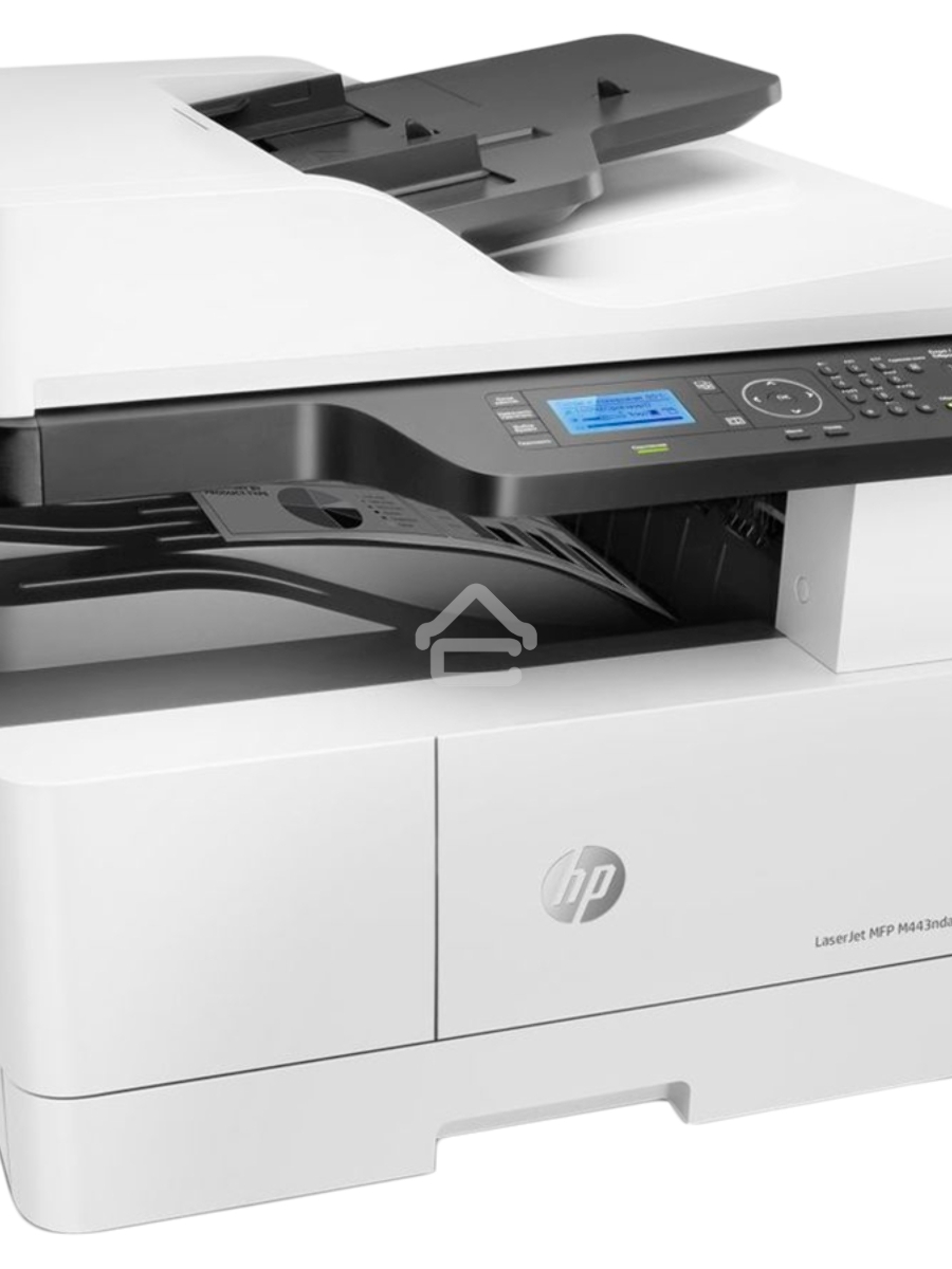 МФУ лазерный HP LaserJet MFP M443nda (8AF72A), A3, ч/б, печ. до 25 стр/мин. (А4) до 13 стр/мин. (А3), скан. до 21 стр/мин., 1200 x 1200 dpi (печать) 600x600dpi (скан.), USB, RJ-45