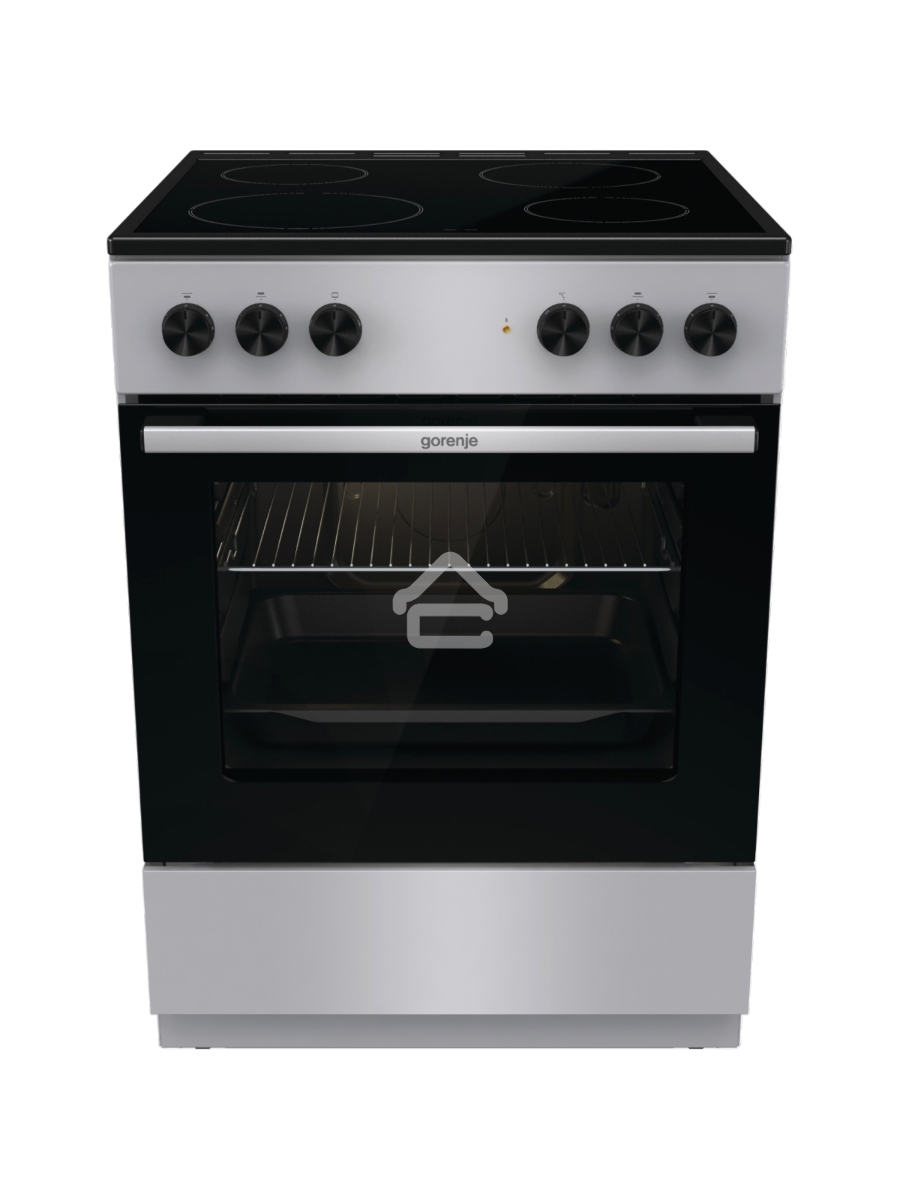 Плита электрическая Gorenje GEC6A11SG серый, конфорок 4 электрических, духовка 65 л, 60 см x 85 см x 60 см