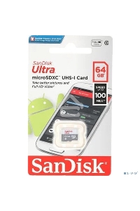 Флеш карта microSD 64GB SanDisk microSDXC Class 10 Ultra UHS-I 100MB/s