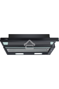 Встраивамая вытяжка Bosch Serie 2 DFT63CA60Q с выдвижным экраном, 60 см, цвет черный, производительность до 300 м3/ч, режим отвода/циркуляции, 3 ступени мощности, кулисные переключатели, LED-освещение