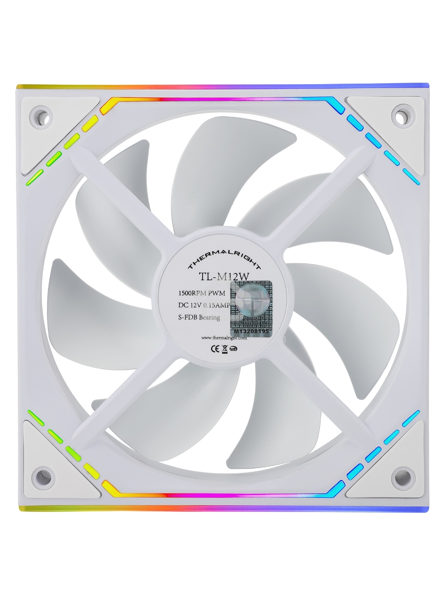 Вентилятор Thermalright TL-M12W ARGB белый 4-pin 23.2dB 175gr Ret