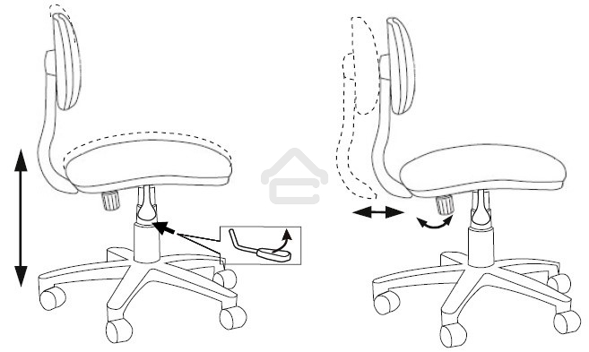 Кресло детское Бюрократ CH-W201NX Light-28 серо-голубой, крестов. пластик, пластик белый