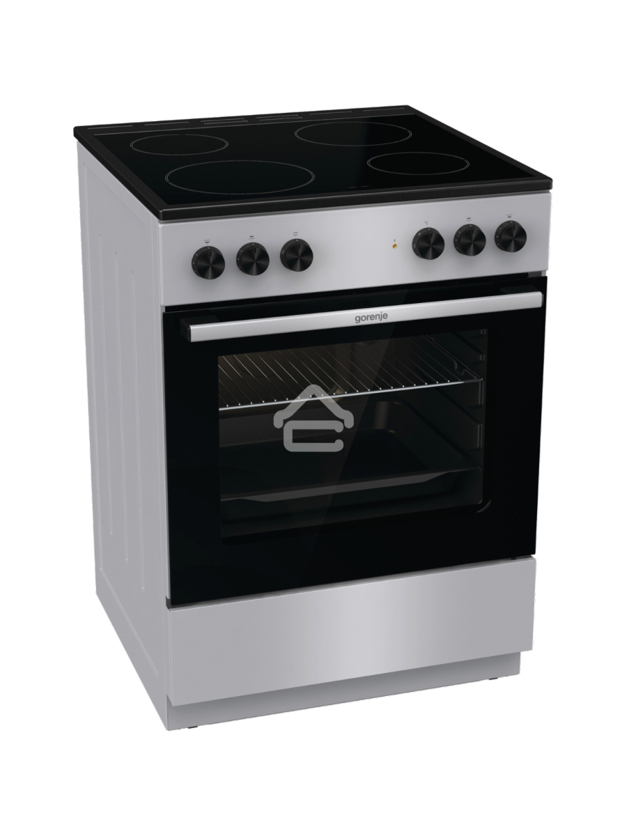 Плита электрическая Gorenje GEC6A11SG серый, конфорок 4 электрических, духовка 65 л, 60 см x 85 см x 60 см