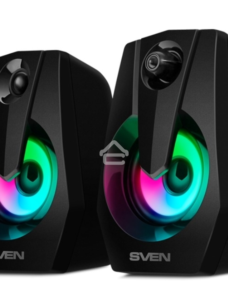 Колонки Sven 370 2.0 чёрные (2x2W, USB, RGB подсветка)