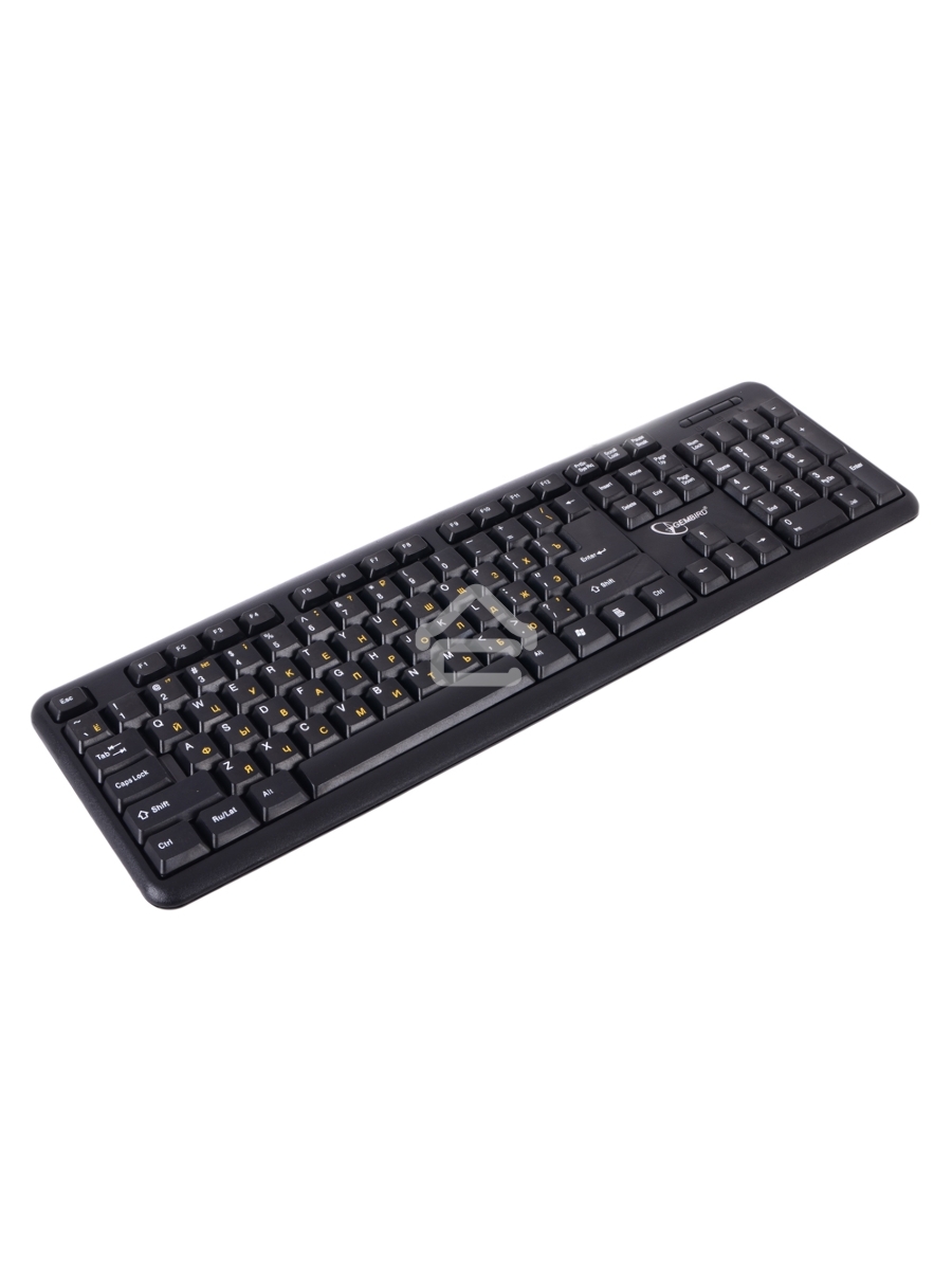 Клавиатура Gembird KB-8320U-Ru_Lat-BL, черный, USB, кнопка переключения RU/LAT,104 клавиши